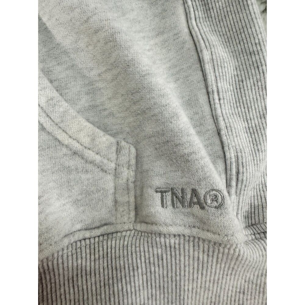TNA Aritzia Sweatfleece Terry Fleece Boyfriend Zip Hoodie XS Gray - Picture 4 of 6